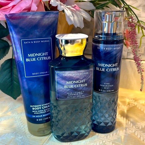 🆕 Bath & Body Works 3-Piece “Midnight Blue Citrus” Complete Body Care Set - Picture 2 of 12